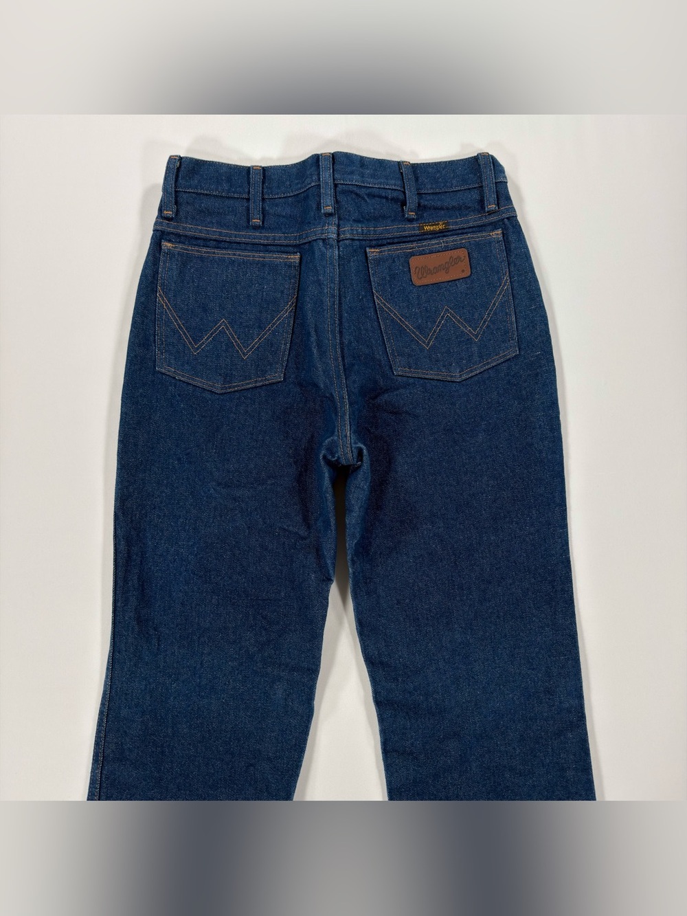 Wrangler 935NAV Cowboy Cut Bootcut Jeans Mens 31x36 Dark Blue Rigid 100% Cotton - Picture 7 of 12